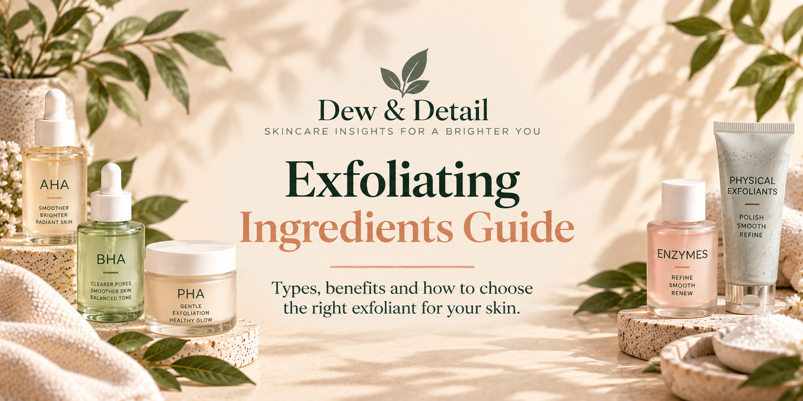 Exfoliating Ingredients Guide: AHA, BHA, PHA, Enzymes & Physical Exfoliation